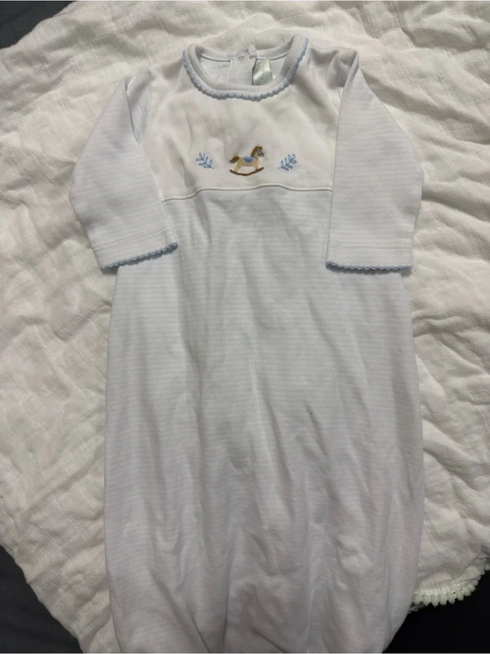 Pima cotton Baby Blue Rocking Horse Gown